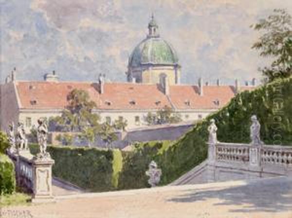 Salesianerkirche Vom Belvederegarten Aus Oil Painting by Ludwig Hans Fischer