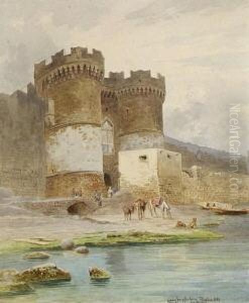 Rhodos - Tor In Die
 Altstadt. Oil Painting by Ludwig Hans Fischer