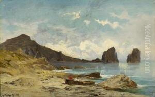 Kuste Auf Capri. Oil Painting by Ludwig Hans Fischer