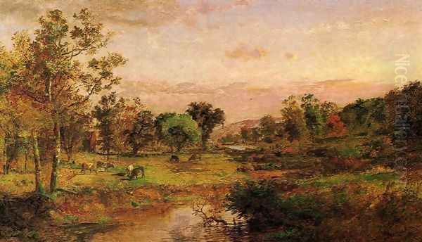 Autumn Pastoral Oil Painting by Jasper Francis Cropsey