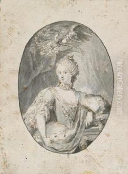 A Portrait Of An Elegant Lady Oil Painting by Fedele Fischetti