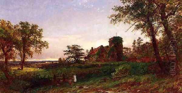 View of Stoke Poges Oil Painting by Jasper Francis Cropsey