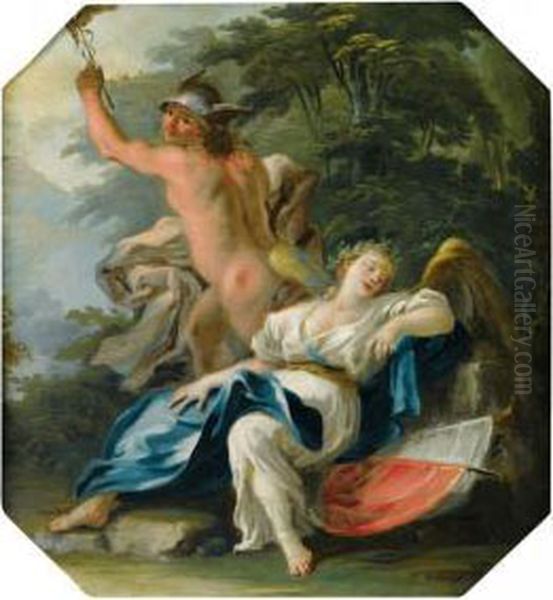 Mercure Et L'allegorie De La Victoire Oil Painting by Fedele Fischetti