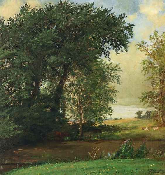 Banks of the River Oil Painting by Jasper Francis Cropsey