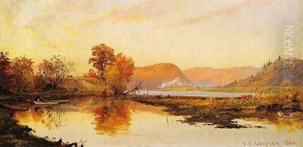 The Lake Oil Painting by Jasper Francis Cropsey