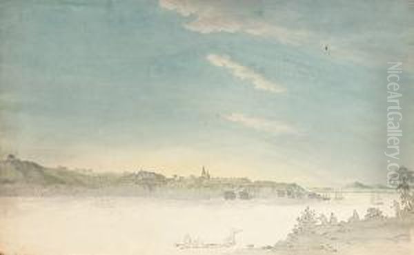 Quebec Viewed From Across The St. Lawerence Oil Painting by Benjamin Fisher