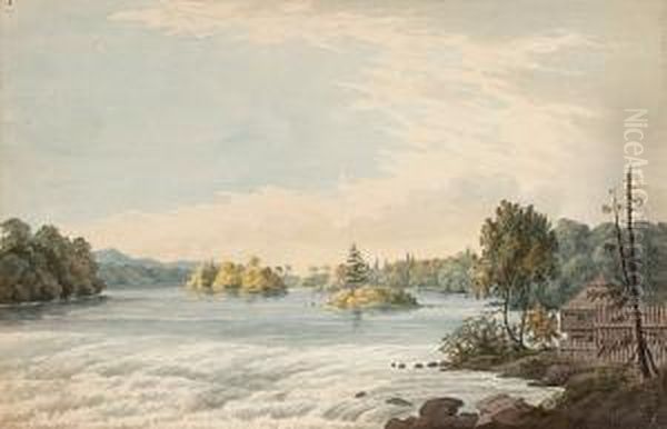 Rapids By A Timber Stockade Oil Painting by Benjamin Fisher