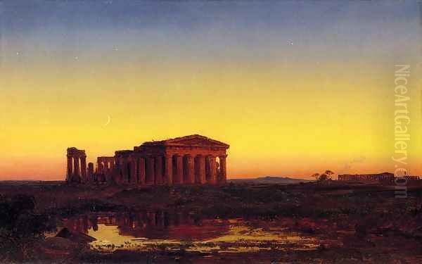 Evening at Paestum Oil Painting by Jasper Francis Cropsey