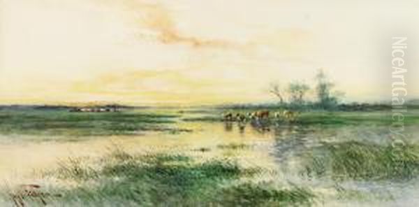 Alameda Salt Marsh, Oakland Estuary Oil Painting by Hugo Anton Fisher