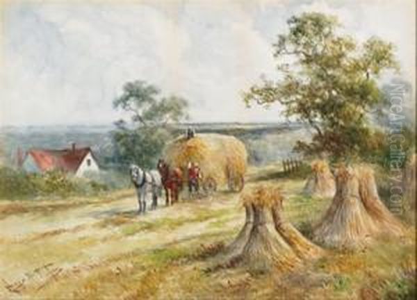 Harvest Time Oil Painting by Hugo Anton Fisher