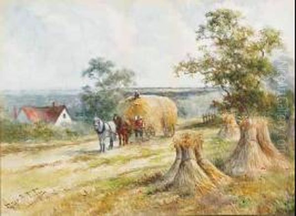 Harvest Time Oil Painting by Hugo Anton Fisher