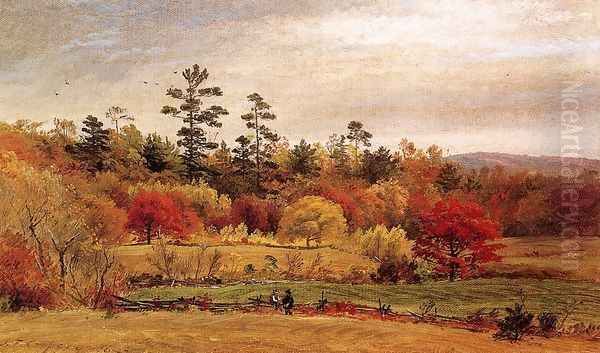 Conversation at the Fence Oil Painting by Jasper Francis Cropsey