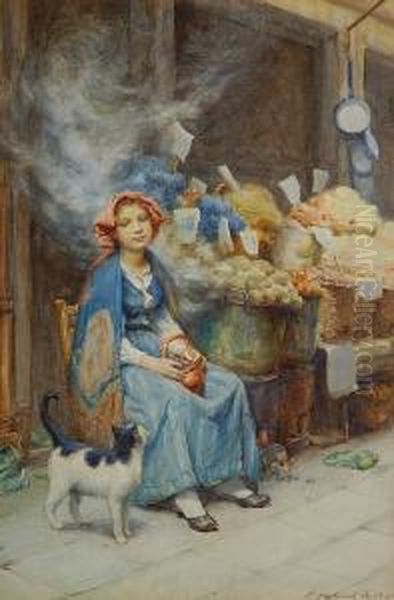 The Vegetable Seller Oil Painting by Percy Harland Fisher