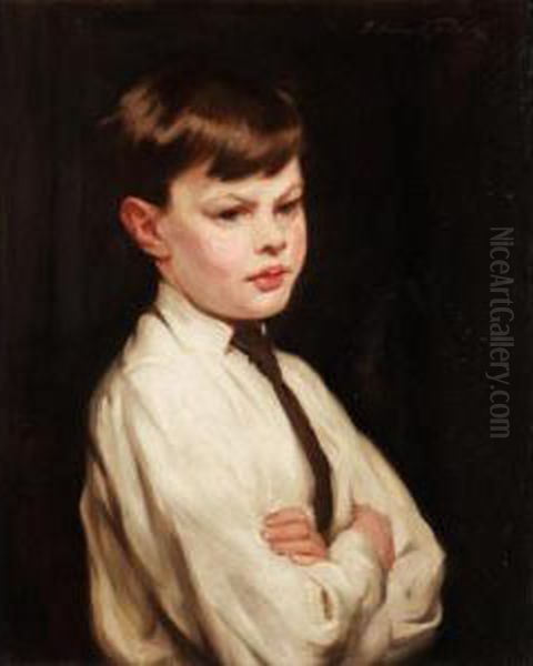 Portrait Of Anthony John, The Artist's Son Oil Painting by Percy Harland Fisher