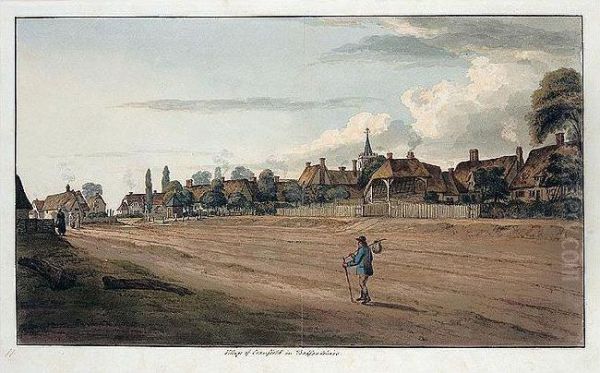 Village Of Cranfield, Bedfordshire Oil Painting by Thomas Fisher