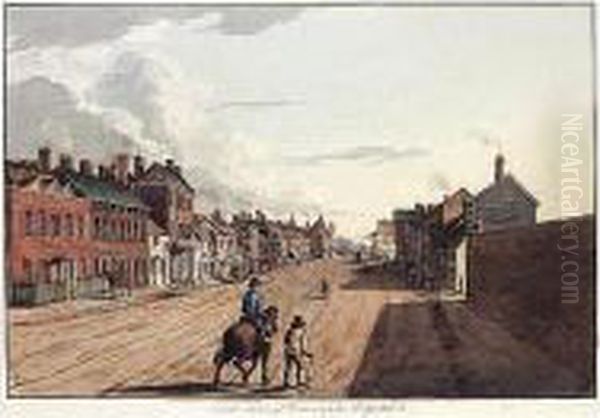 South View Of Dunstable, Bedfordshire Oil Painting by Thomas Fisher