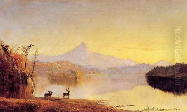 Lake Scene, Mount Chocorua Oil Painting by Jasper Francis Cropsey