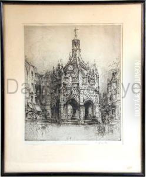 The Market Cross, Chichester, West Sussex Oil Painting by E. Hedley Fitton