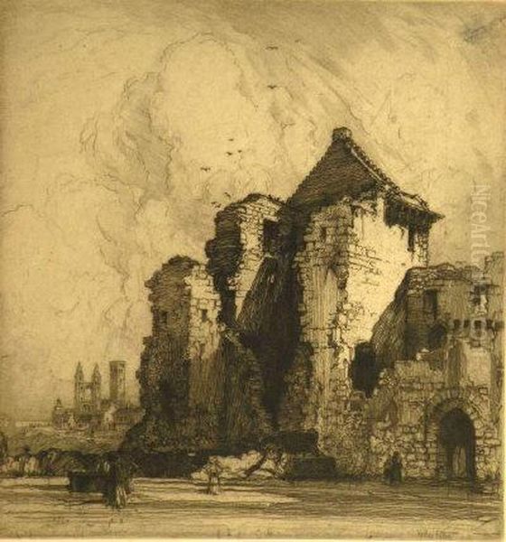 'st Andrew'scastle', Fife' Oil Painting by E. Hedley Fitton