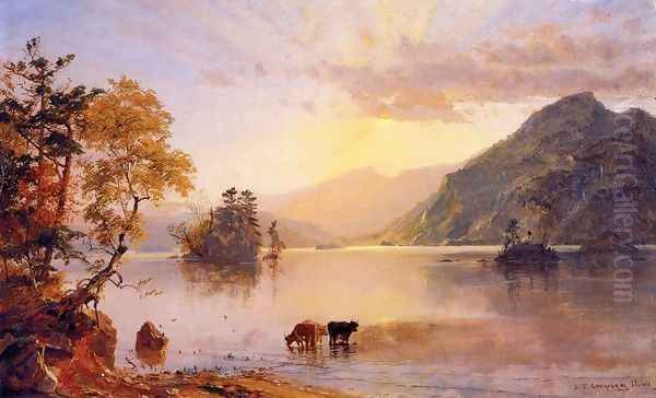 Lake George: Sun Behind a Cloud Oil Painting by Jasper Francis Cropsey