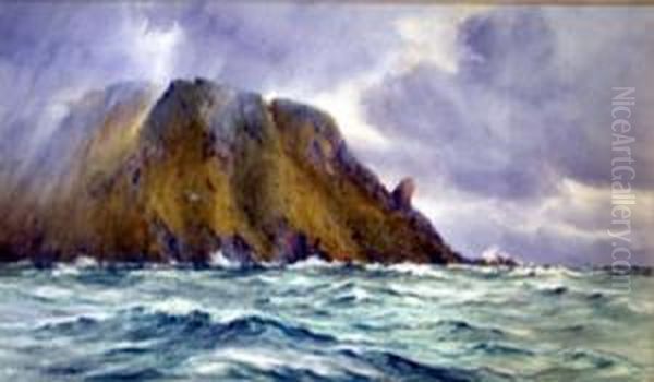 The North Cove, Cap, Norway Signed 17.5 X 30in Oil Painting by Frederick R. Fitzgerald