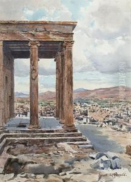 A View From The Acropolis Oil Painting by Frederick R. Fitzgerald