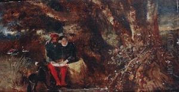 Faust And Marguerite Oil Painting by John Anster Fitzgerald