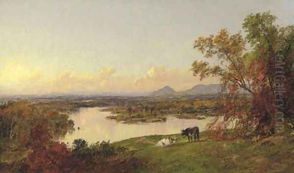 Mounts Adam and Eve, Orange County, New York Oil Painting by Jasper Francis Cropsey