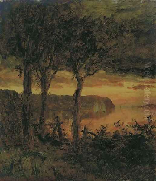 Palisades Opposite Hastings-on-Hudson Oil Painting by Jasper Francis Cropsey