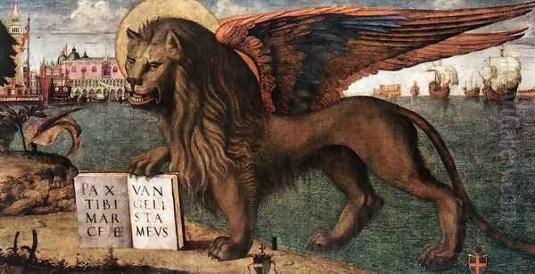 The Lion of St Mark (detail 1) 1516 Oil Painting by Vittore Carpaccio