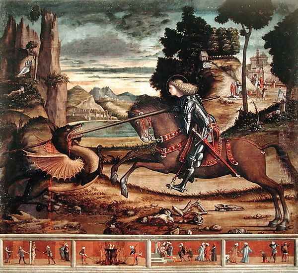 St. George Killing the Dragon, 1516 Oil Painting by Vittore Carpaccio