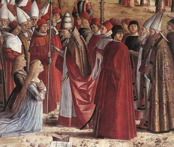 The Pilgrims Meet the Pope (detail) c. 1492 Oil Painting by Vittore Carpaccio