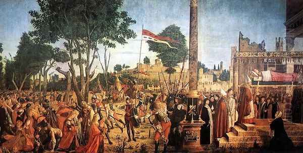 Martyrdom of the Pilgrims and the Funeral of St Ursula 1493 Oil Painting by Vittore Carpaccio