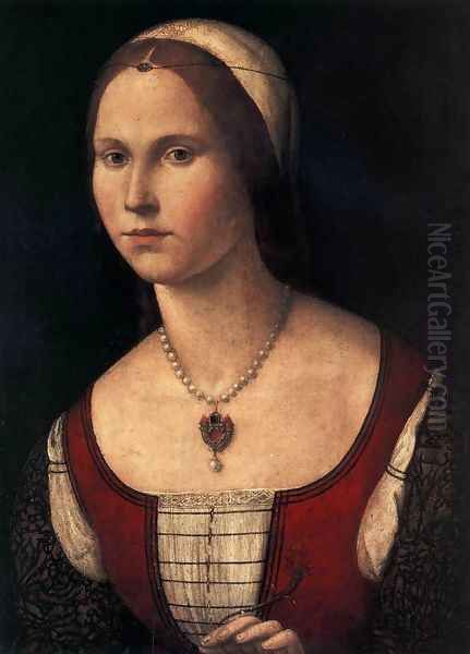 Portrait of a Young Woman Oil Painting by Vittore Carpaccio