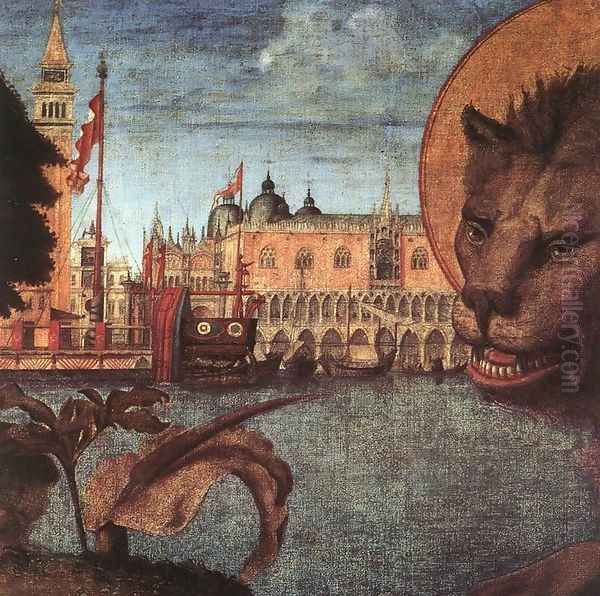 The Lion of St Mark (detail 2) 1516 Oil Painting by Vittore Carpaccio