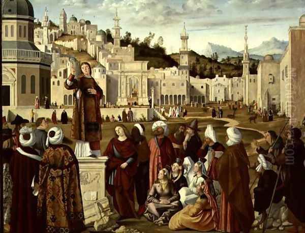 St. Stephen Preaching Oil Painting by Vittore Carpaccio