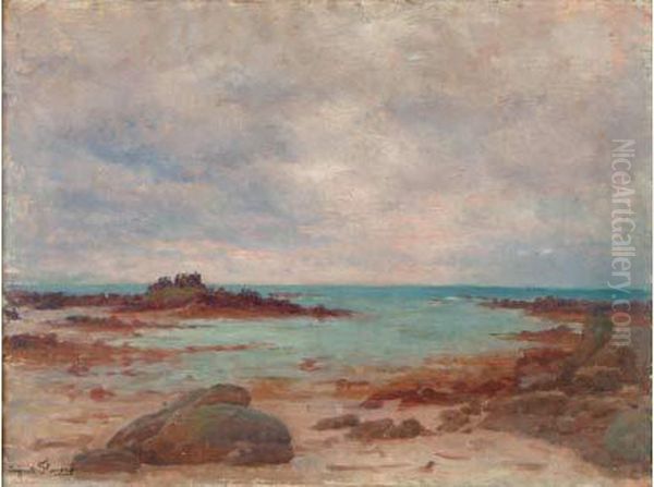  Rivages Aux Environs De Cancale  Oil Painting by Marie-Auguste Flameng