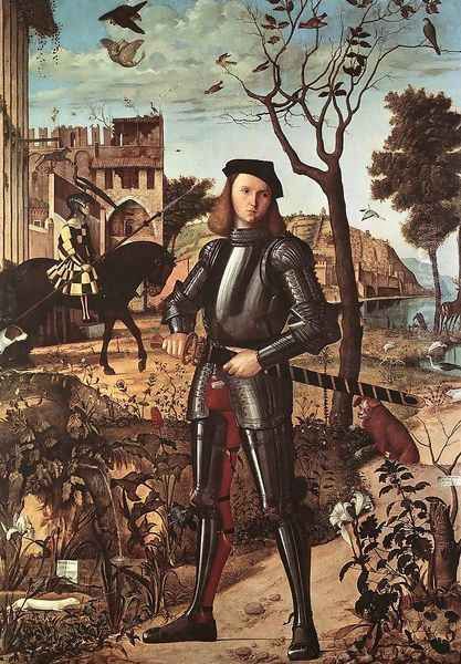 Young Knight (Giovane Cavaliere) Oil Painting by Vittore Carpaccio