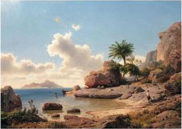 Ansicht Von Capri (capri) Oil Painting by Albert Flamm