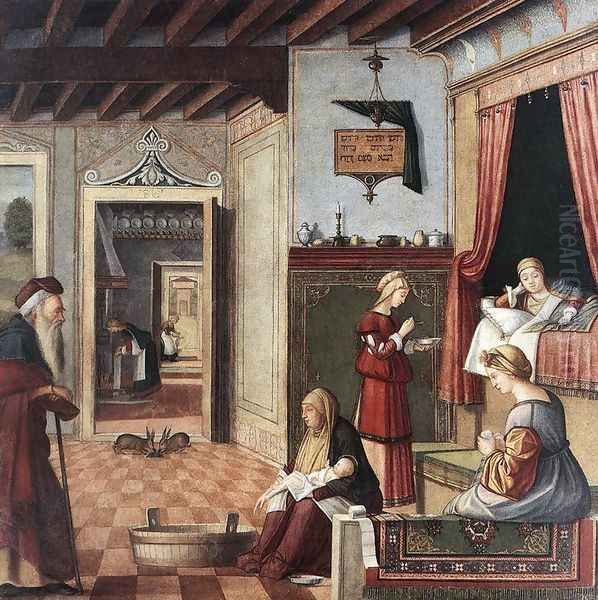 Birth of the Virgin 1504-08 Oil Painting by Vittore Carpaccio