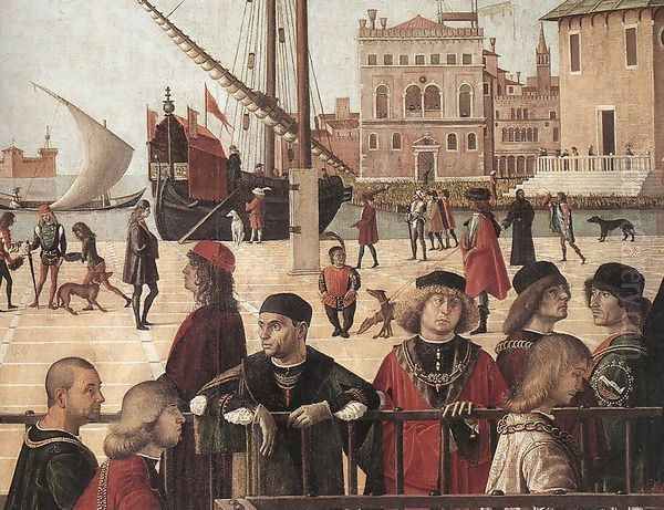 Arrival of the English Ambassadors (detail 2) 1495-1500 Oil Painting by Vittore Carpaccio