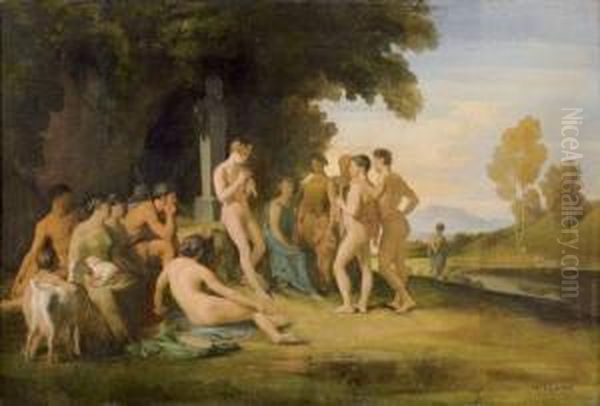 Les Bergers De Virgile. Oil Painting by Hippolyte Flandrin