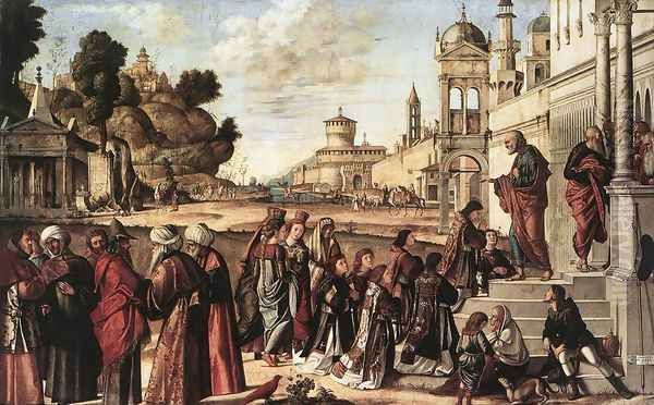 St Stephen is Consecrated Deacon 1511 Oil Painting by Vittore Carpaccio