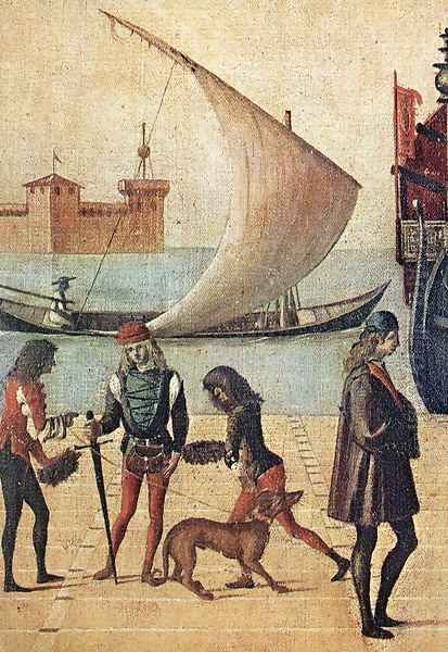 Arrival of the English Ambassadors (detail 4) 1495-1500 Oil Painting by Vittore Carpaccio