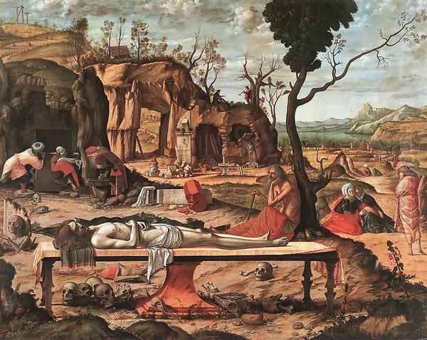 The Dead Christ c. 1520 Oil Painting by Vittore Carpaccio