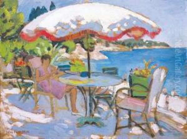 La Terrasse Mediterraneenne Oil Painting by Jules Flandrin