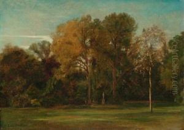  Interieur De Parc  Oil Painting by Paul Jean Flandrin