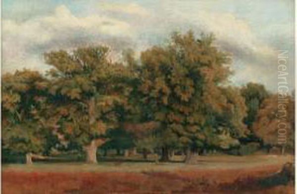 Fontainebleau, Le Bas-breau Oil Painting by Paul Jean Flandrin