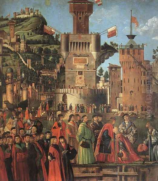 Departure of the Pilgrims (detail 1) 1495 Oil Painting by Vittore Carpaccio