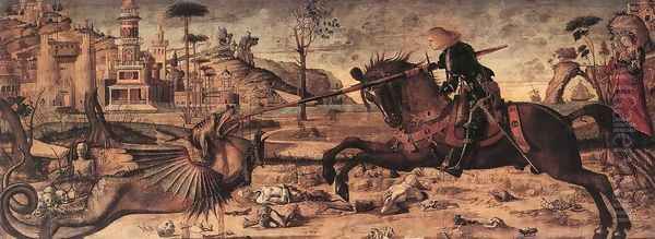 St George and the Dragon 1502 Oil Painting by Vittore Carpaccio